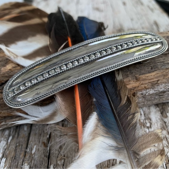 Sterling Silver Native Southwest Barrette - Picture 2 of 8
